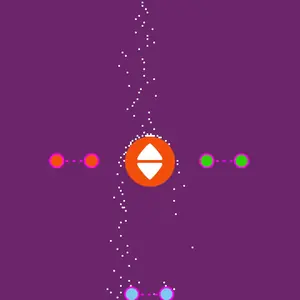 sugar, sugar puzzle screen with a rotating funnel and coloured markers